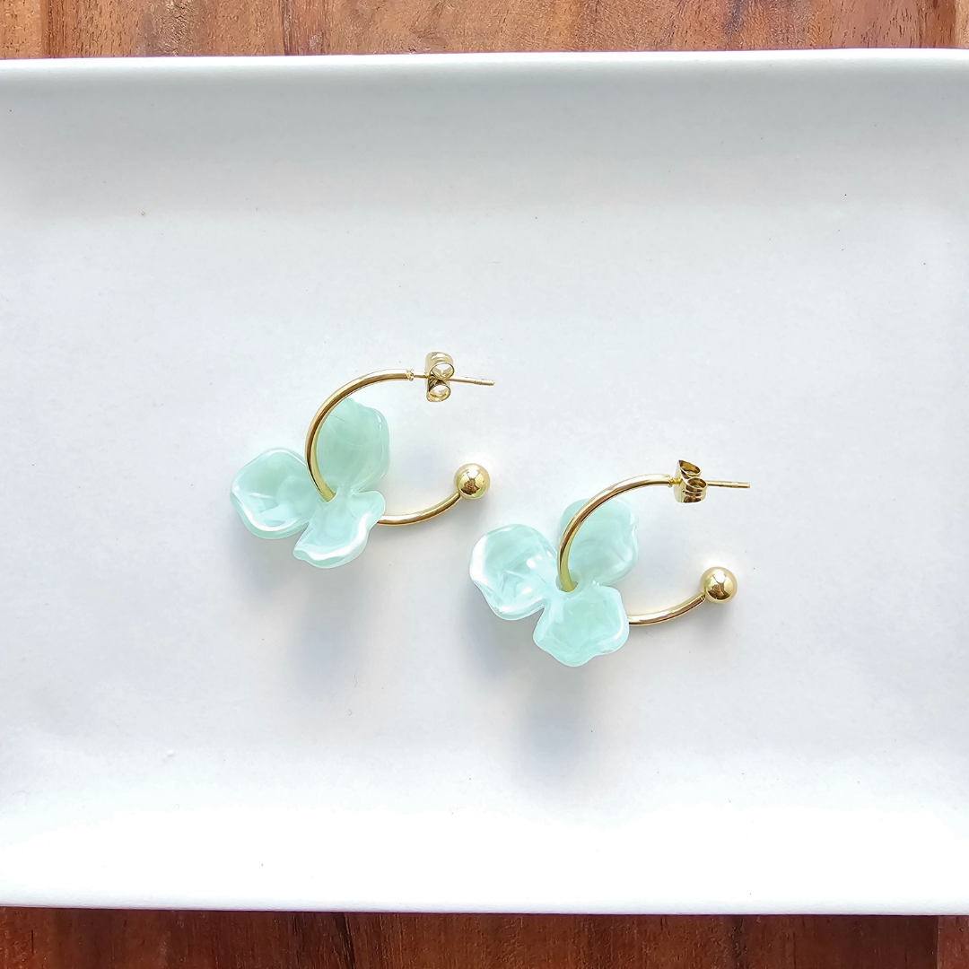 Magnolia Hoops - Sage // Jewelry, Earrings SS232