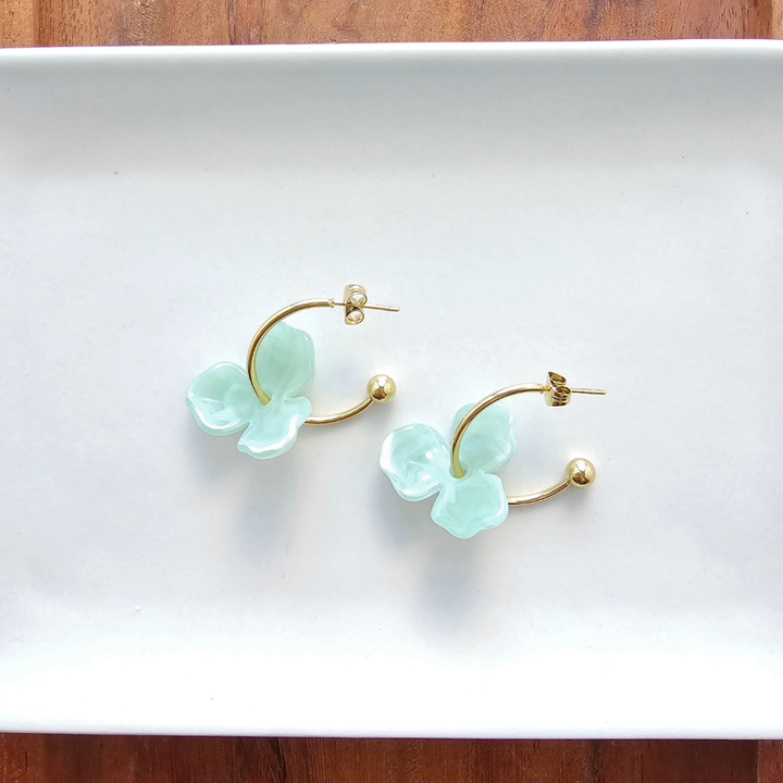 Magnolia Hoops - Sage // Jewelry, Earrings SS232
