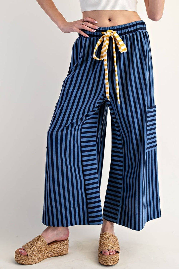 PL7632 - STRIPED SIDE POCKET PANTS