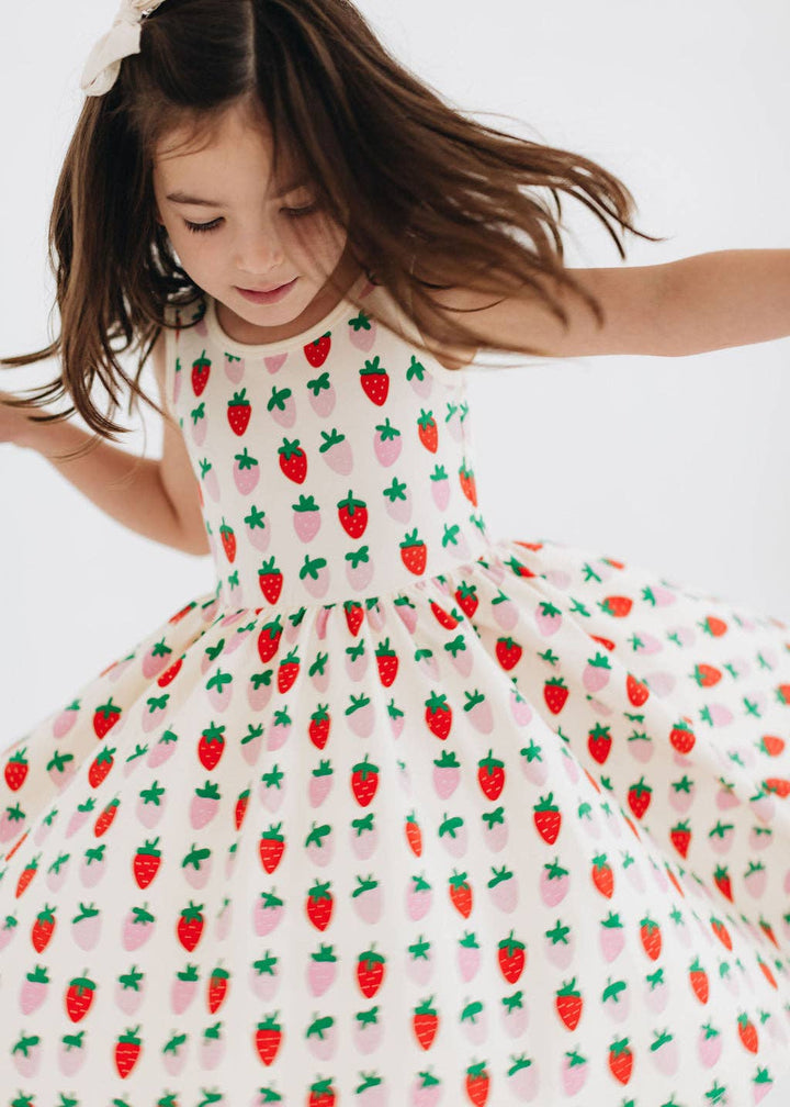 Sleeveless Twirl Dress in Strawberry Blush GAK24