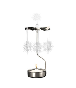 Rotary Candleholder, Snowflake, White