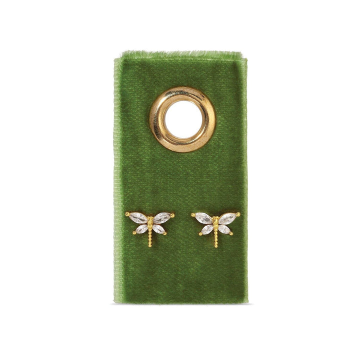 Dragonfly Studs On Velvet Gift Tag SP985