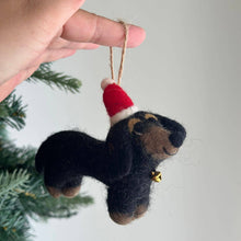 Load image into Gallery viewer, Felt Dachshund Dog with Christmas Hat GN27