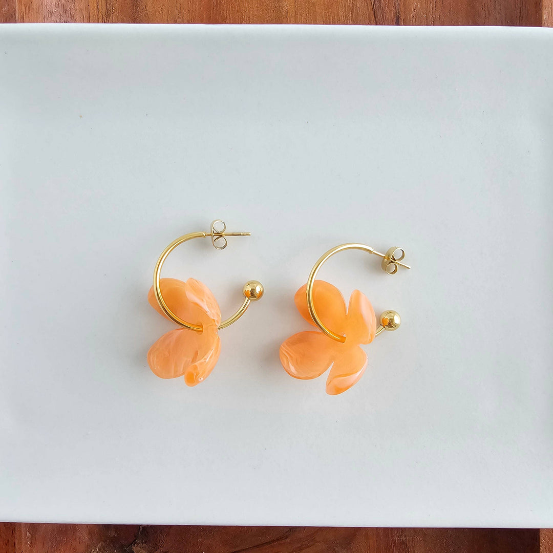 Primrose Hoops - Tangerine Orange // Spring, Summer Jewelry