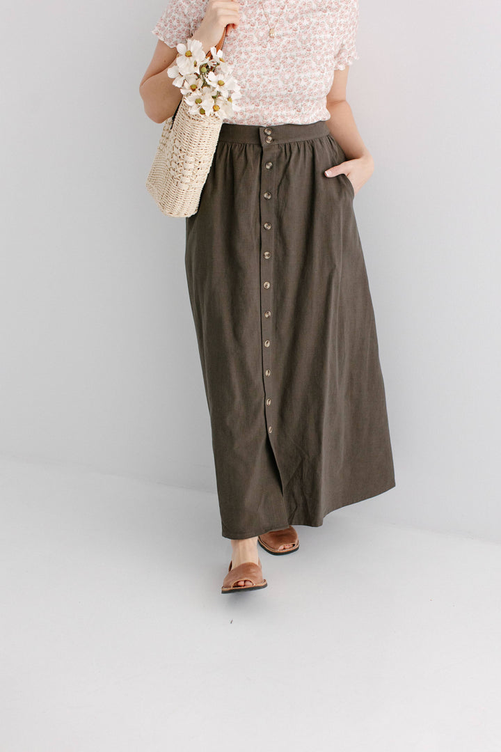 Tirzah Button Front Maxi Skirt MSE22