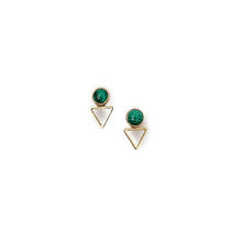 Load image into Gallery viewer, Malachite Tiny Elder Studs MS09