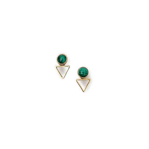 Malachite Tiny Elder Studs MS09