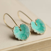 Load image into Gallery viewer, Seafoam Turquoise Leaf Earrings