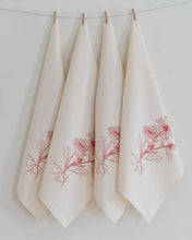 Load image into Gallery viewer, Organic Cotton Napkins - Calendula in Red - Set of 4 - Eco