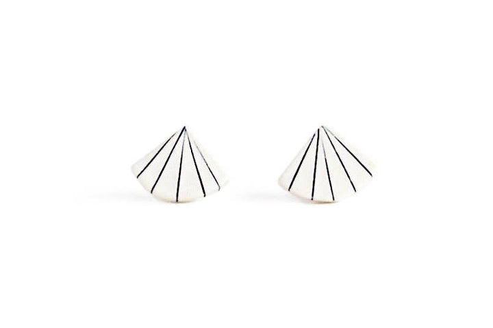 Pinstripe Fan Studs J002