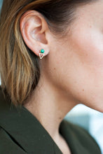Load image into Gallery viewer, Malachite Tiny Elder Studs MS09