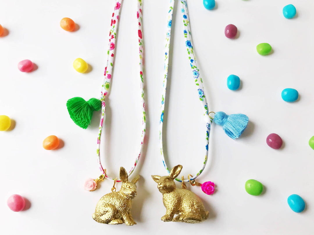 Bunny Tassel Charm Necklace
