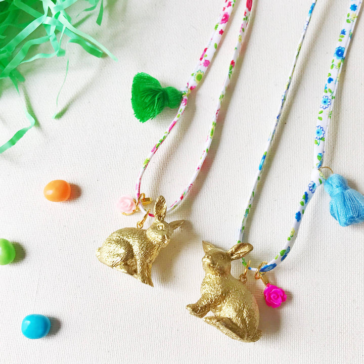Bunny Tassel Charm Necklace