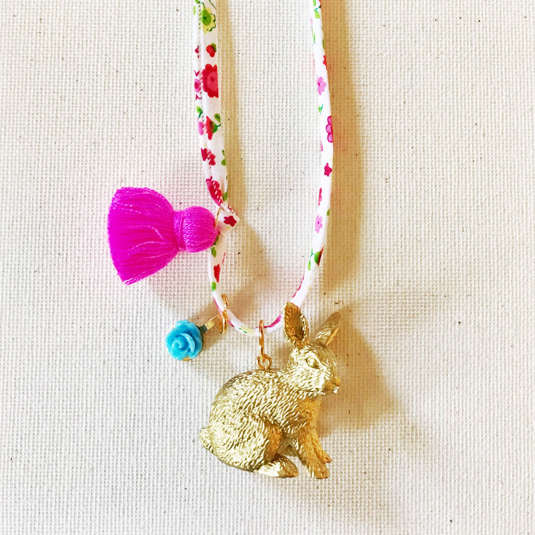 Bunny Tassel Charm Necklace
