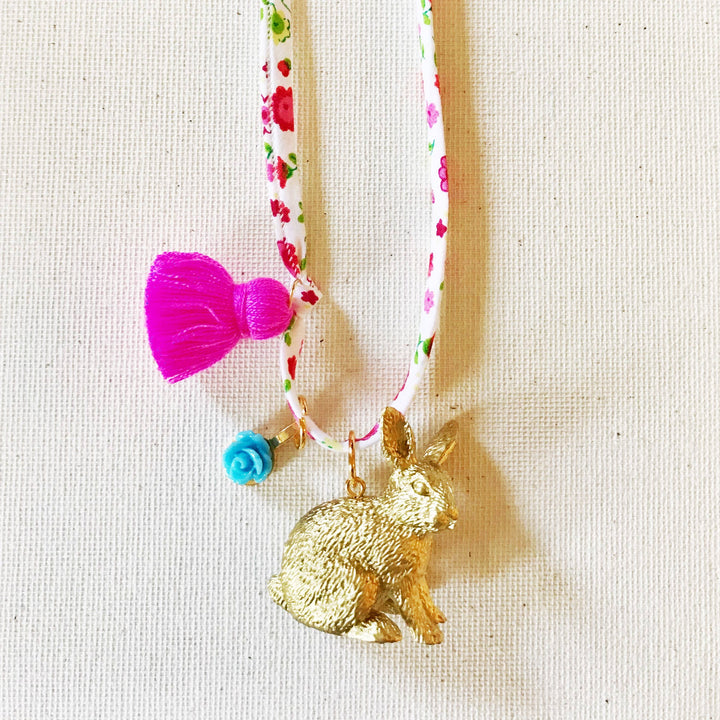 Bunny Tassel Charm Necklace