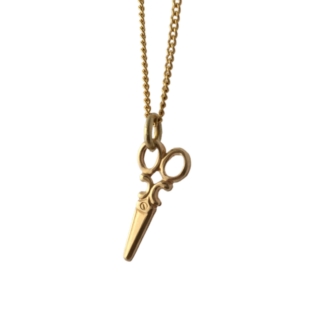 Scissors Necklace on 16" or 24" Gold Plated Chain SG24