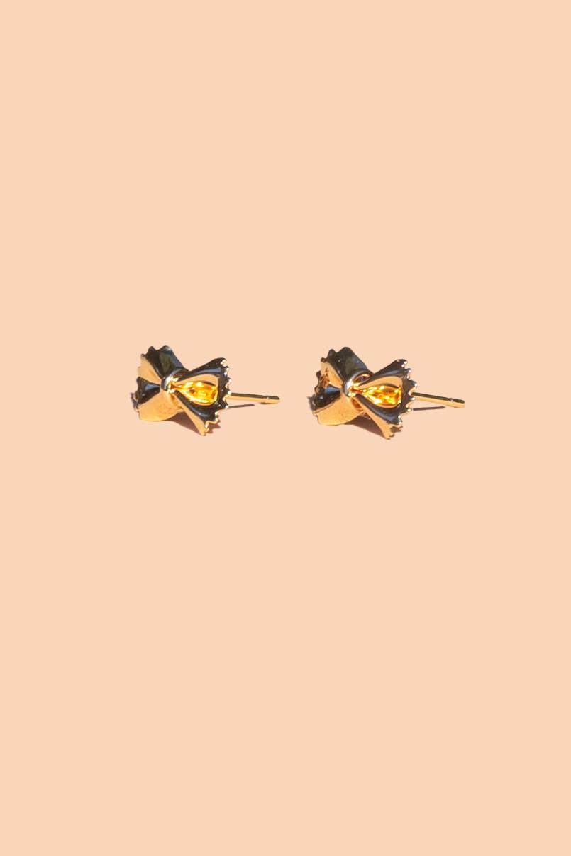 Bow Tie Pasta Studs - 18K Gold Plated PJ775