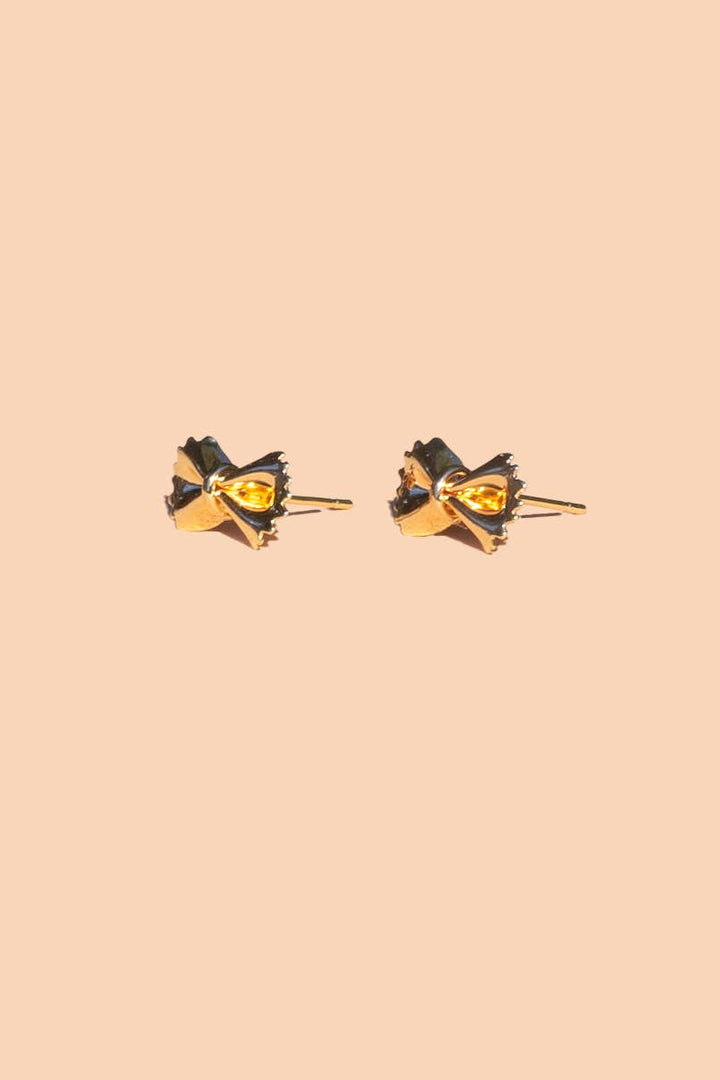 Bow Tie Pasta Studs - 18K Gold Plated PJ775