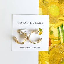 Load image into Gallery viewer, Van Gogh Sunflower Hoop Earrings NC03