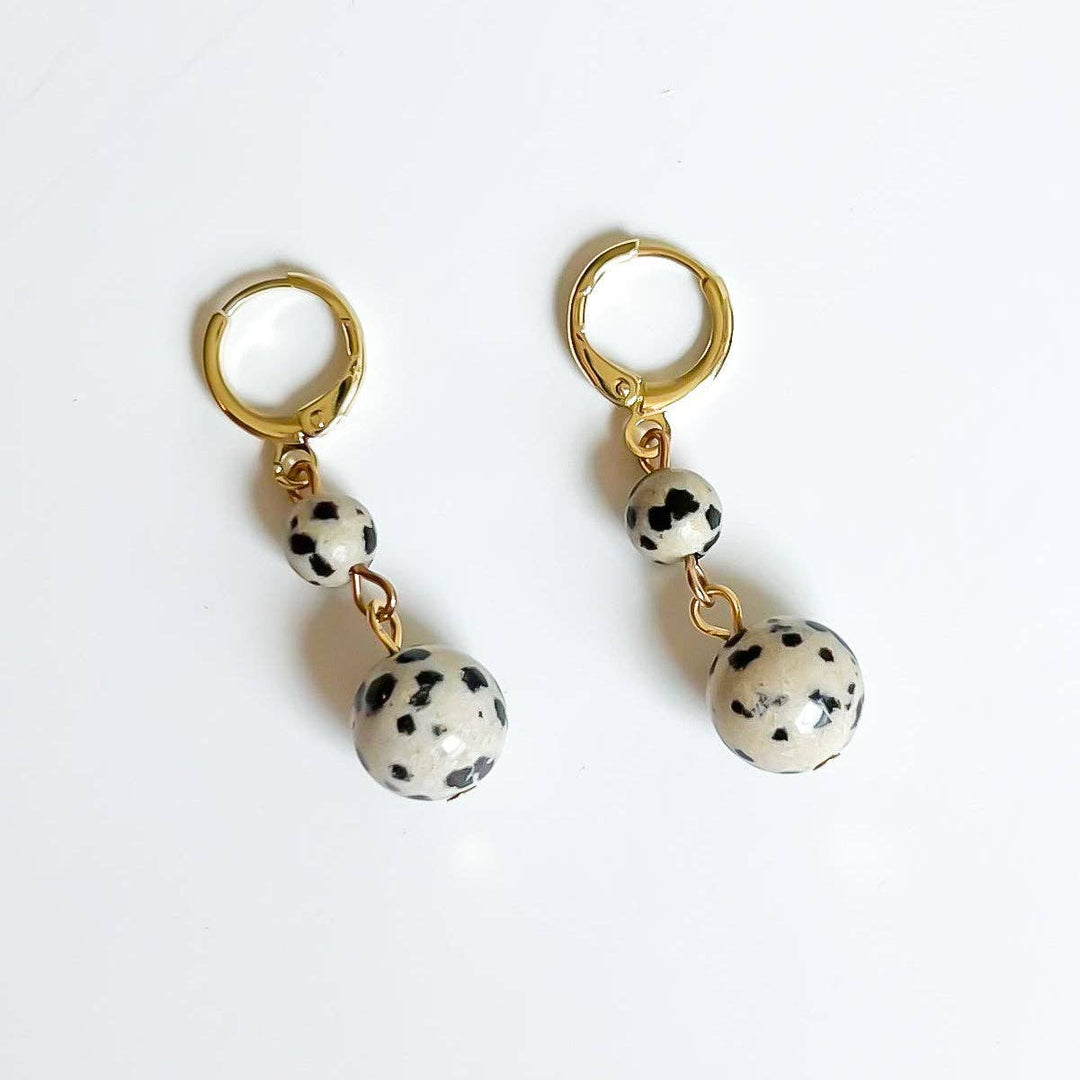 Dalmatian Jasper Drop Earrings