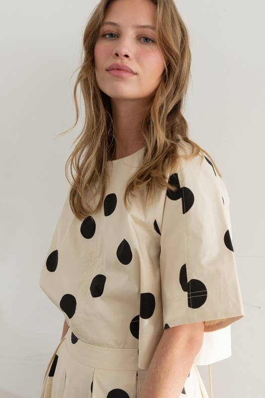 Polka Dot Back-Tie Top HS223