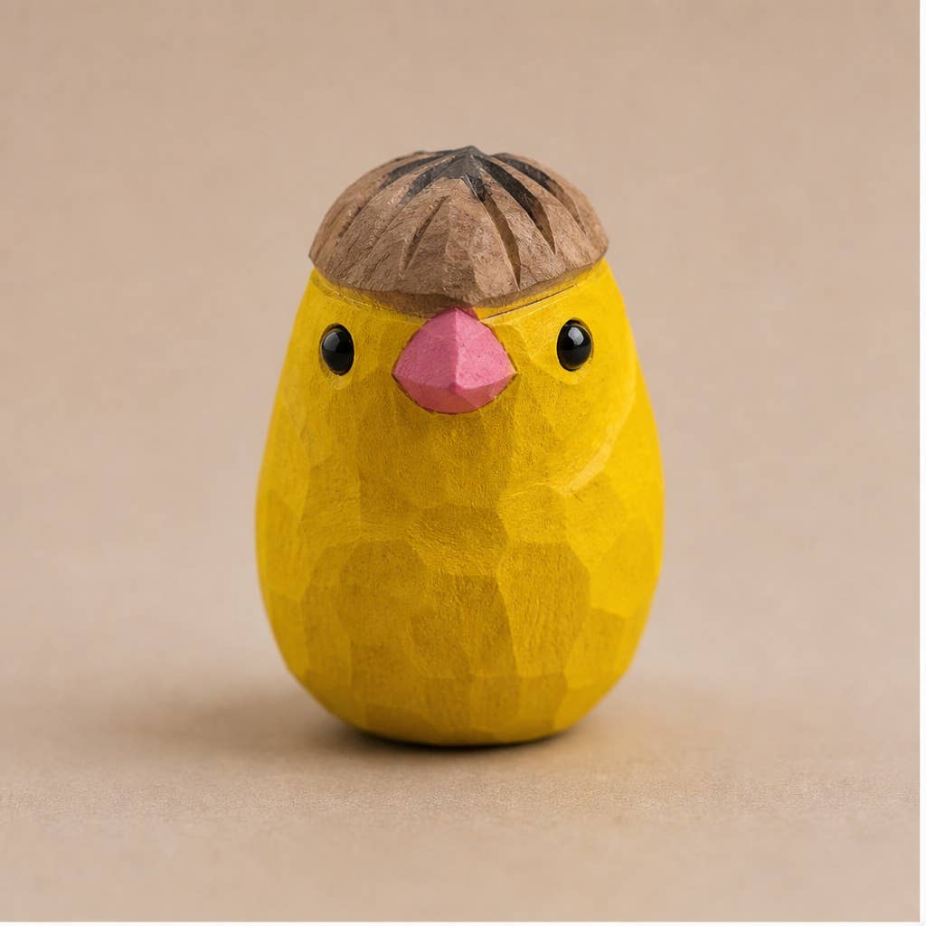 Artisan Hand-Carved Basswood Bird Figurine