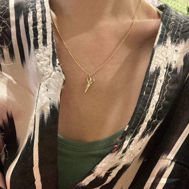 Scissors Necklace on 16" or 24" Gold Plated Chain SG24