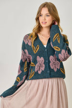 Load image into Gallery viewer, 61133 Floral Sweater Cardigan