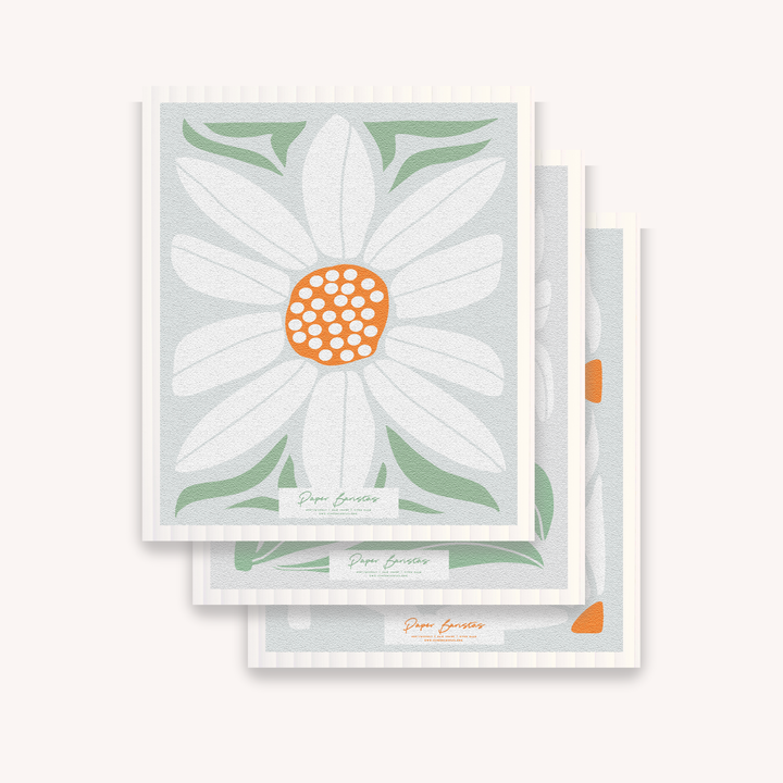 Set of 3 Swedish Dishcloth: Daisy Combo
