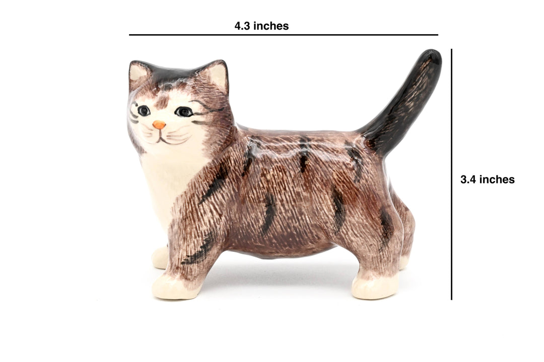 MiniL128 Decorative Miniature Ceramic Tiny L Tabby cat