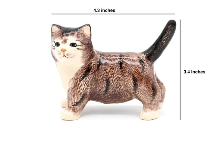 MiniL128 Decorative Miniature Ceramic Tiny L Tabby cat