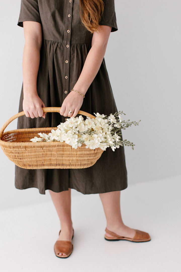 Adeline Button Down A-Line Midi Dress MSE23