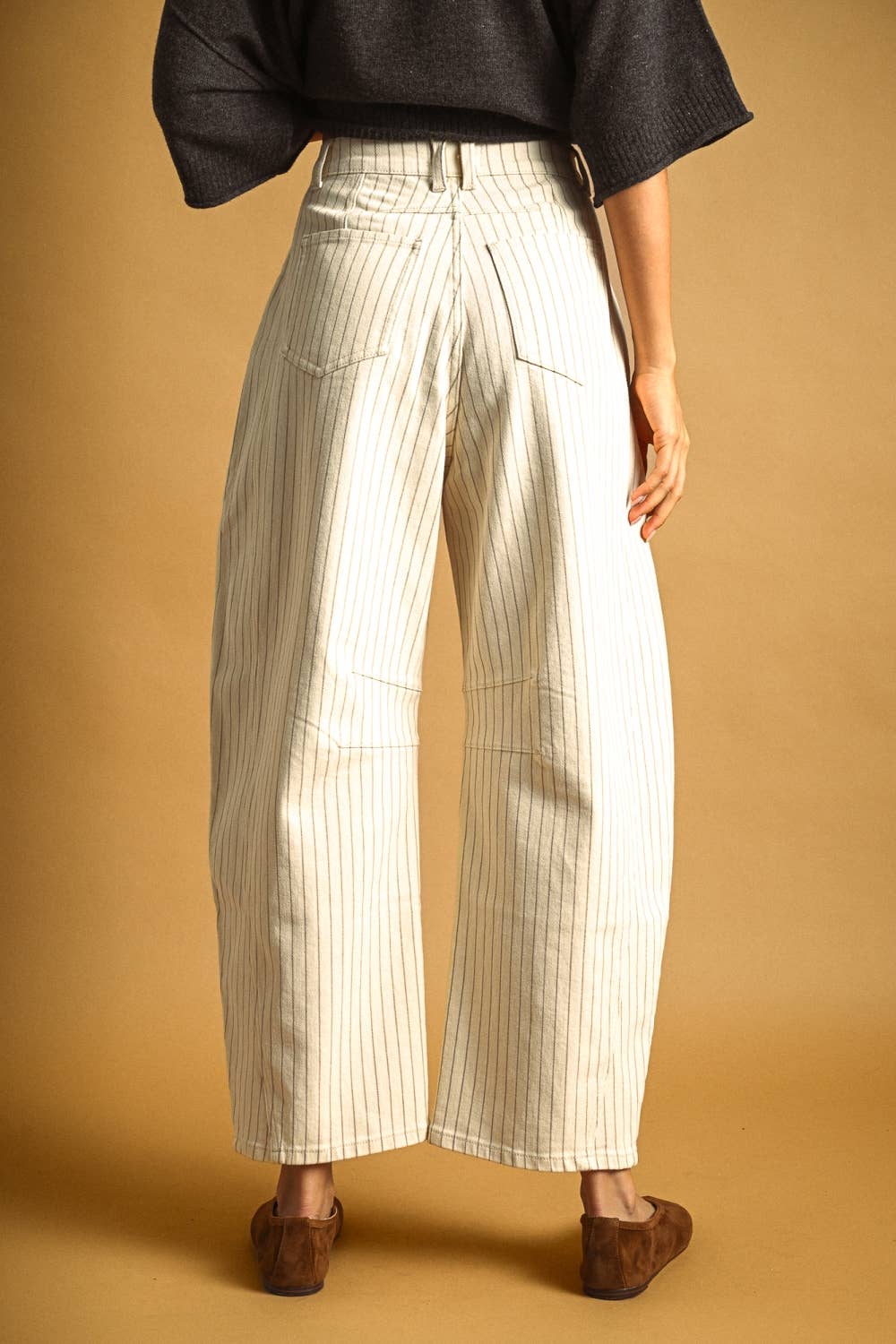 PINSTRIPED BARREL PANTS MM763