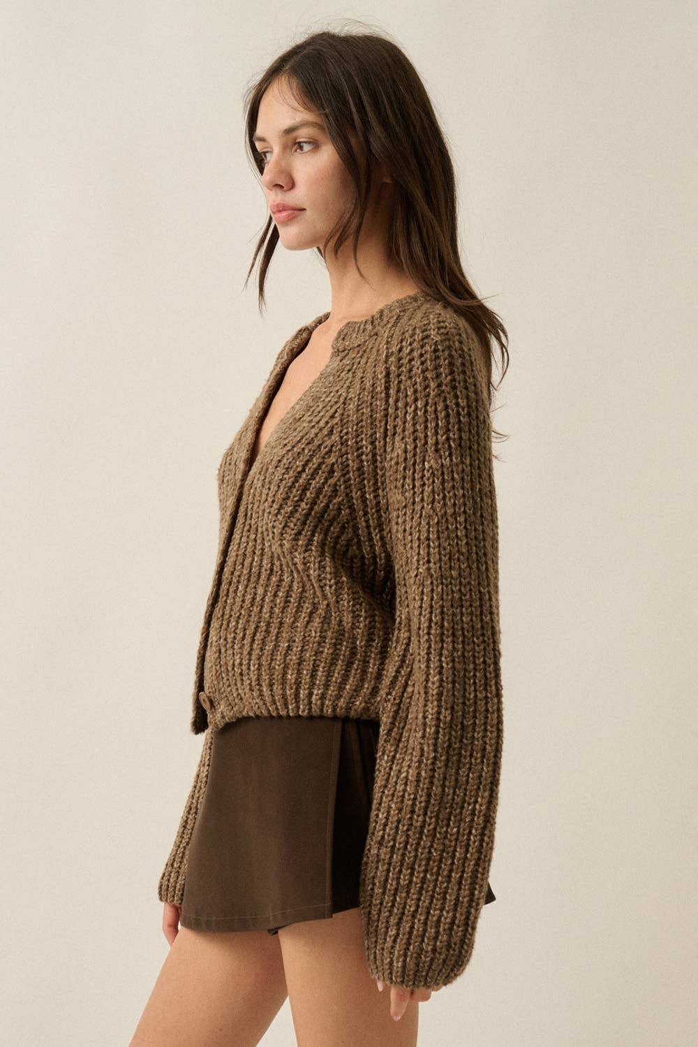 Confetti Button-Front Cardigan Sweater UT28