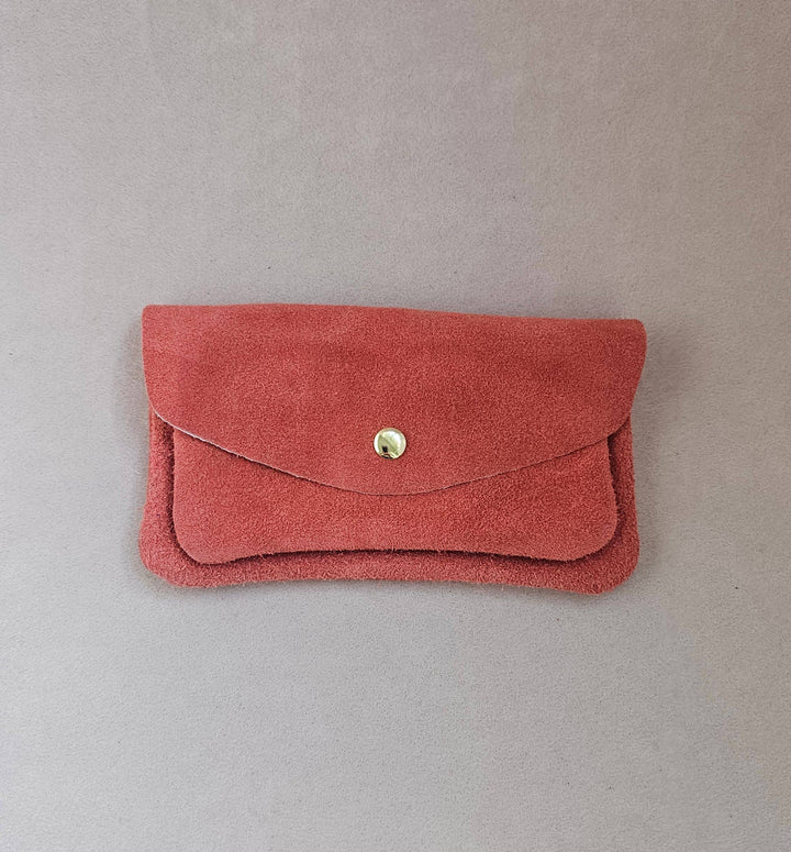 Suede-effect leather pouch - kangaroo: Turf