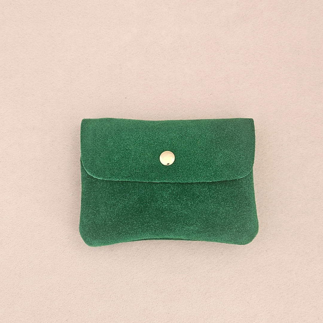 Kangood suede-effect leather coin purse: Pearl grey