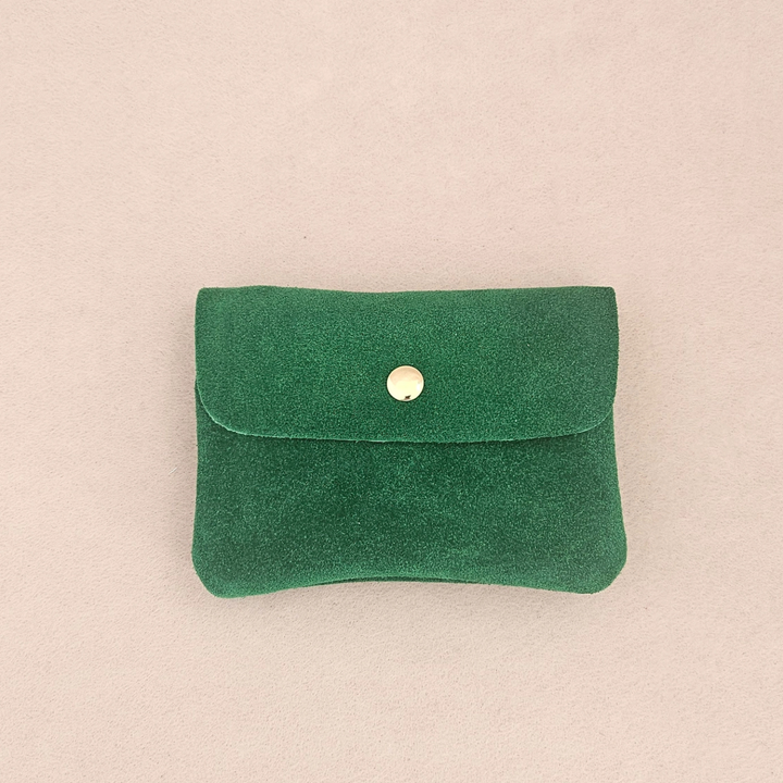 Kangood suede-effect leather coin purse: Moutarde daim