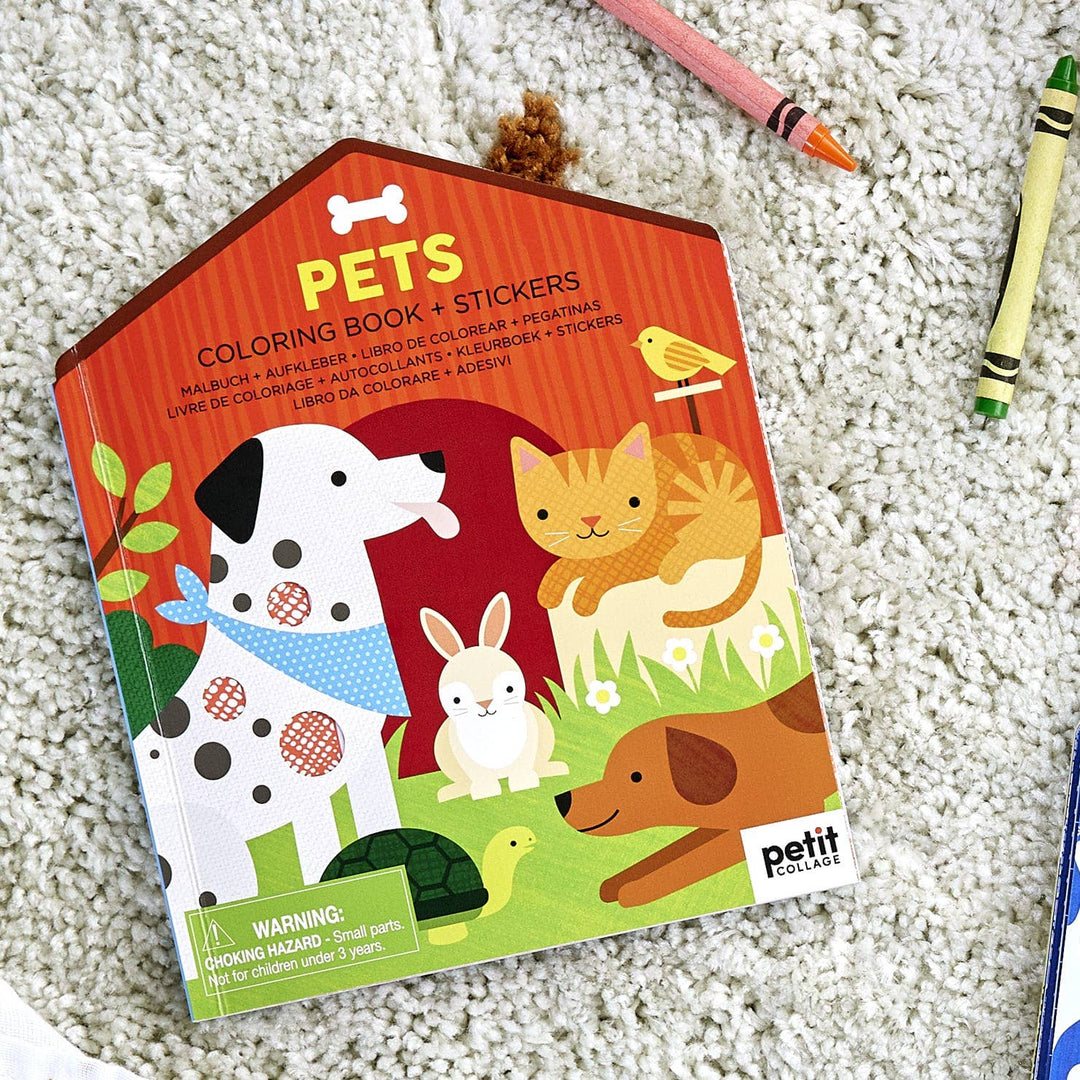 Coloring Book With Stickers: Pets