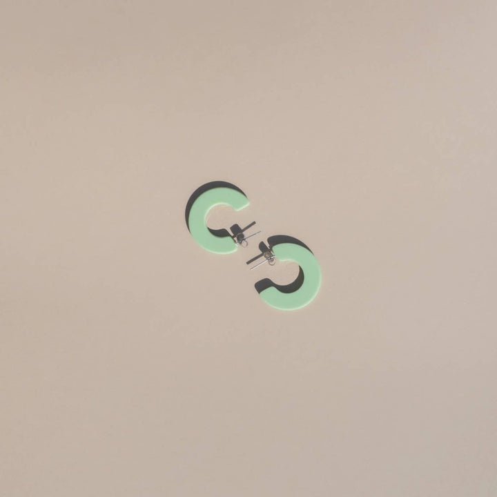 Ray | Kiwi | Green Hoop Earrings | New Thinner Style NN31