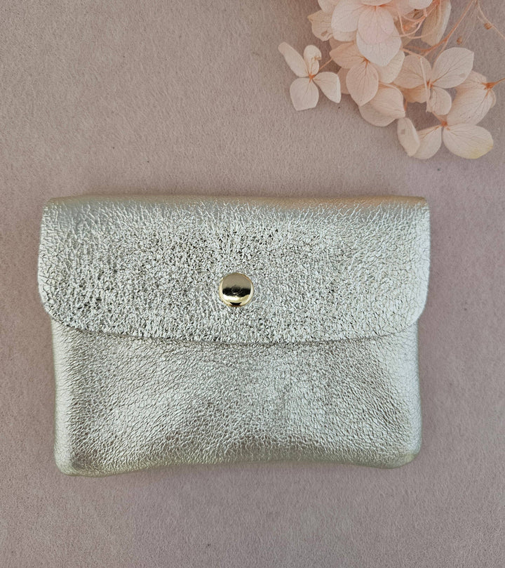 Metallic leather Kangoo wallet: Red RM233