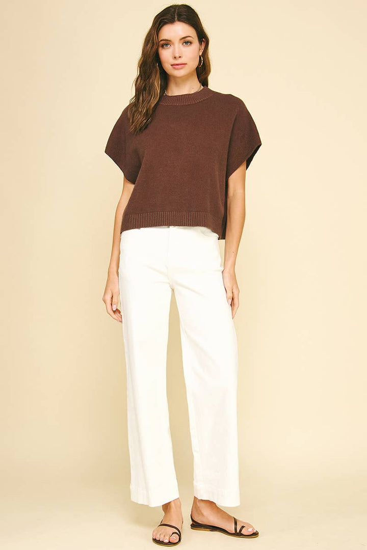 DROPPED SHOULDER SWEATER TOP - 4739W
