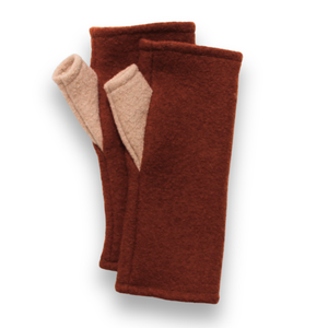 Merino Wool Fingerless Gloves | Two Tone DN22