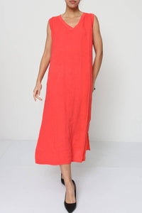 Sleeveless Short Dresses in 100% Linen REF. 10090