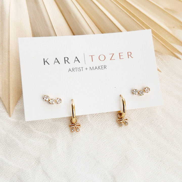 Dainty Crystal Bow Stacking Set 