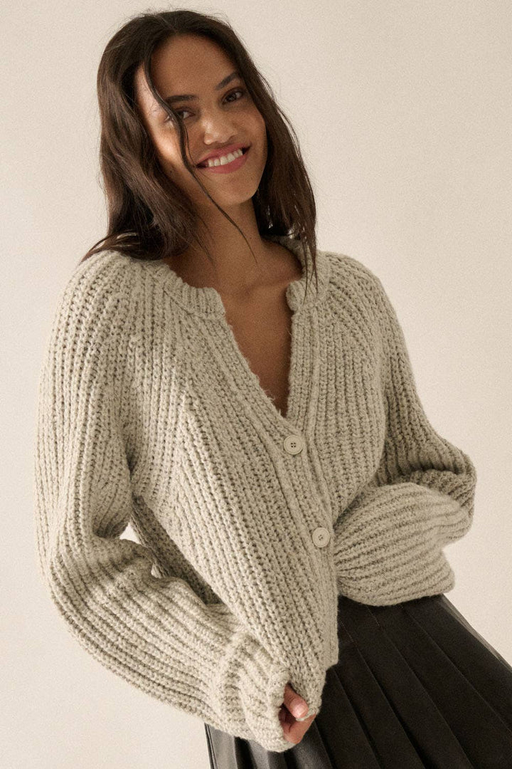 Confetti Button-Front Cardigan Sweater UT28