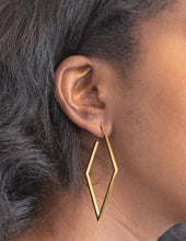 Load image into Gallery viewer, Gold Stainless Steel Diamond Hoop Earrings - Fall/Back to School Statement Jewelry