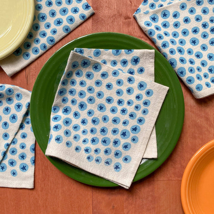 Hand Printed Natural Cotton Cloth Napkins BB22