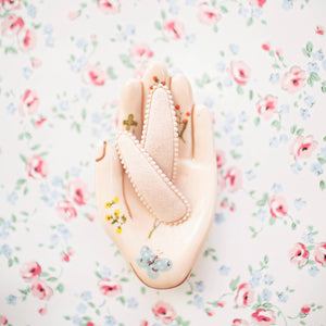 Johanna Blue & White Floral Hair Clips FC01