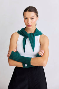 Merino Wool Fingerless Gloves - Alpine Fern