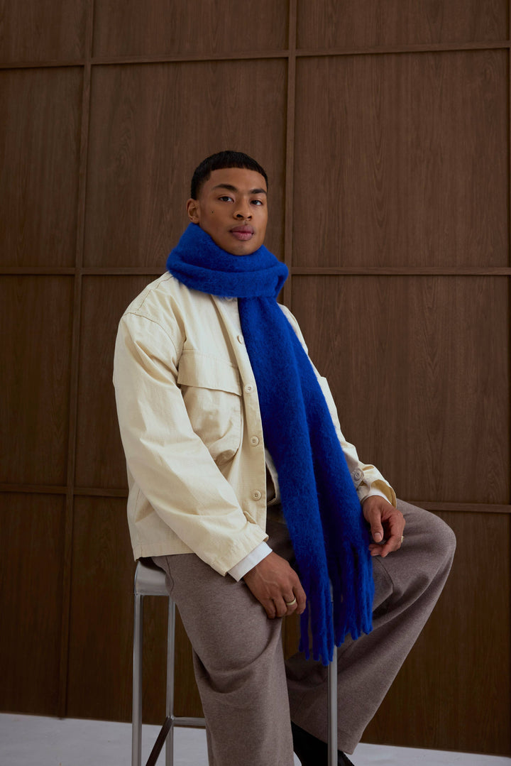 The Reykjavik Scarf with RWS Wool - Electric Blue - FW26
